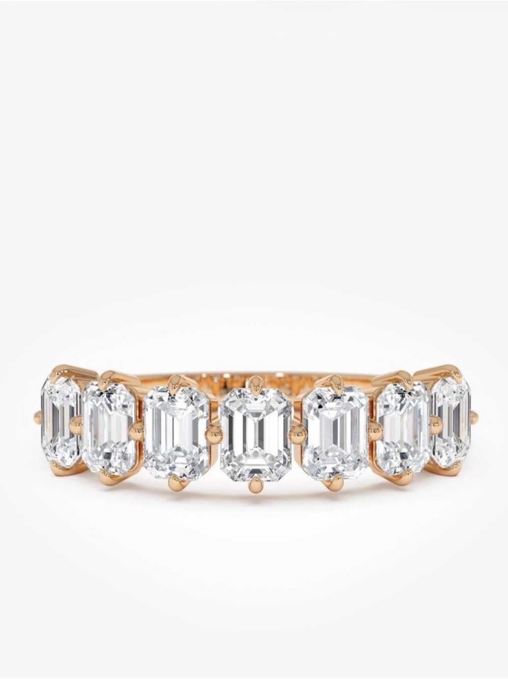 Gold Emerald-Cut Lab Diamond Stackable Band - Women Jewelry